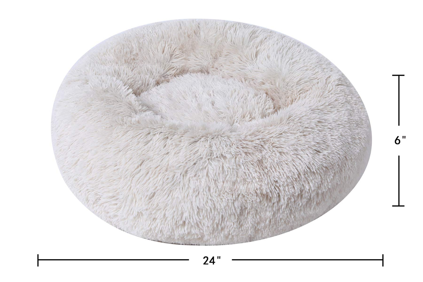 Dog Bed Calming Cat and Dog Beds, 20 inches Beige Cat Bed, Black/Pink/Beige Puppy Bed,Original Calming Donut Cat and Dog Bed in Shag Fur– Machine Washable, Anti Slip Waterproof Bottom