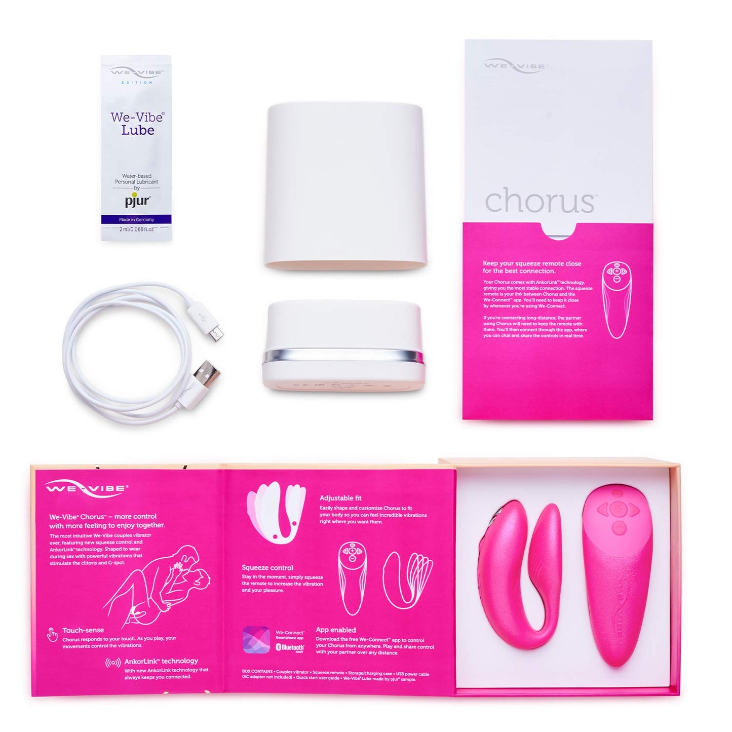 We-Vibe Chorus Vibrating Sex Toys for Couples | Remote Control Vibrator | Wearable App Controlled Adult Toys for Women | G Spot, Clit & Penis Sexual Stimulation Device | Clitoral Couples Gift |Purple