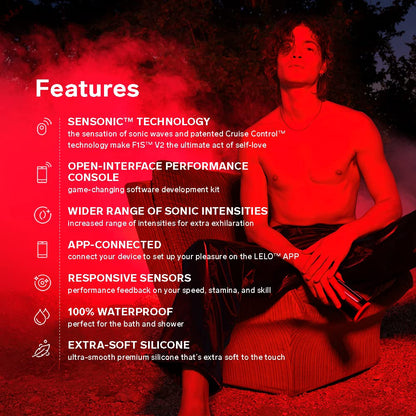 LELO F1S V2 Waterproof Male Masturbator, Male Stroker, Masturbator Sleeve, Sillicone Pocket Pussy, Sex Toy for Man, Sexual Pleasure Tools for Male, Male Sex Toy, Male Toy with 4 Vibrations, Blue