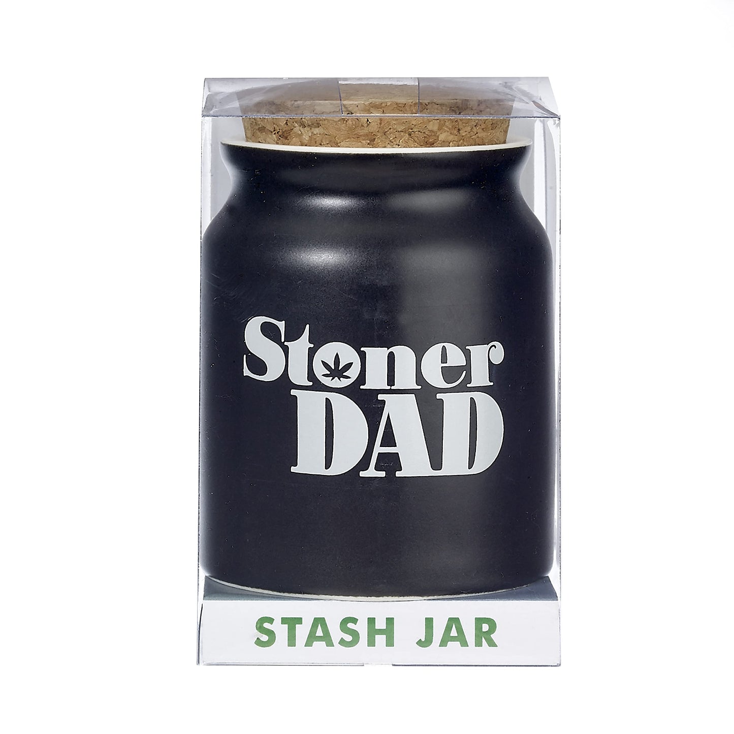 FASHIONCRAFT - Stoner Dad Half Ounce (300ml) Ceramic Stash Jar, Small Airtight Containers for Herbs & Spices, Cute Almost Smell Proof Container Jar