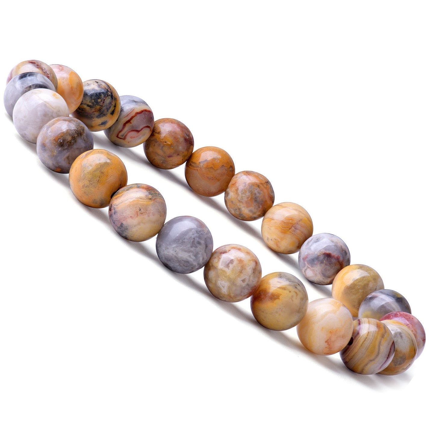 Natural 8mm Gorgeous Semi-Precious Gemstones Healing Crystal Stretch Beaded Bracelet Unisex