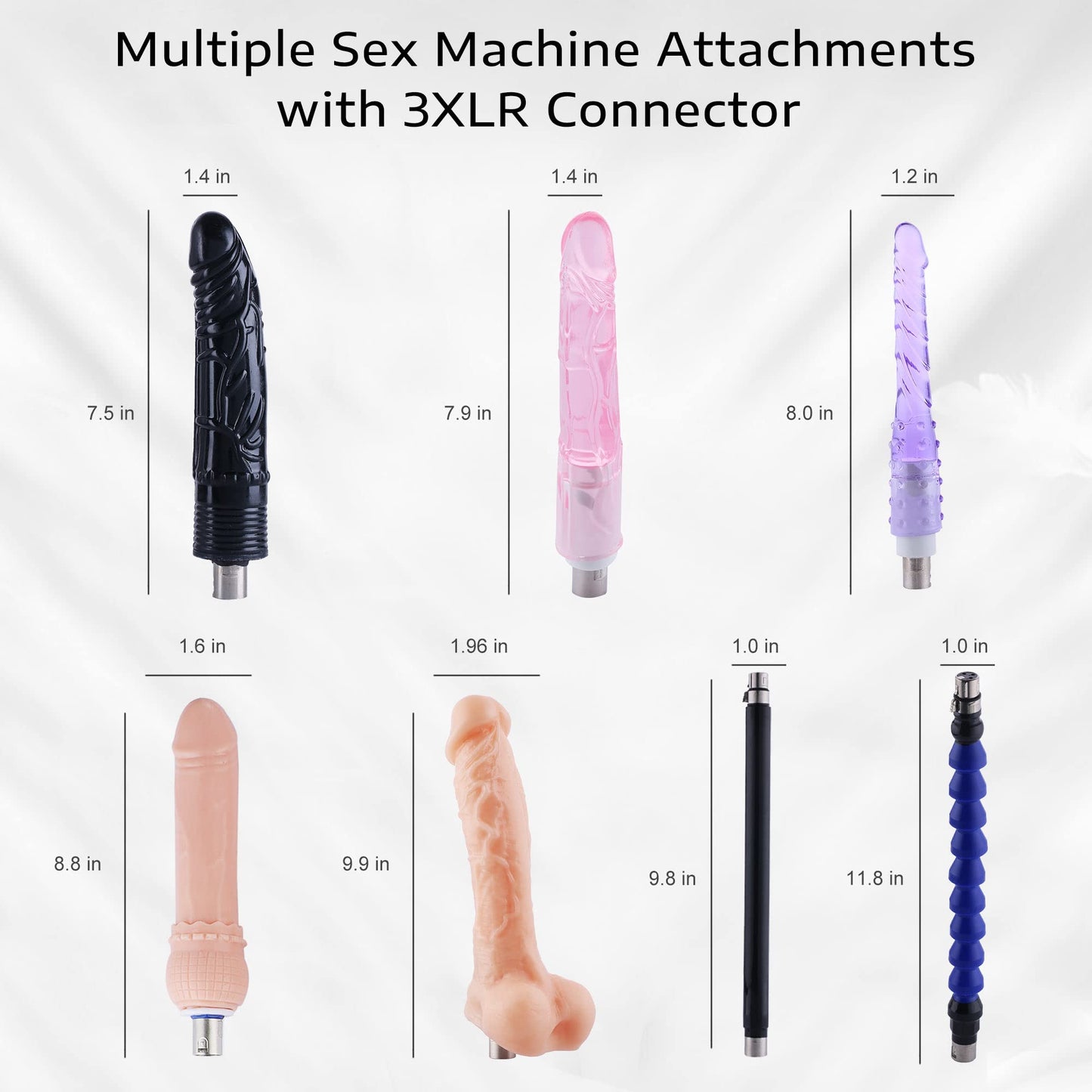 AUXFUN Sex Machine Guns, Automatic Machine Adult Sex Toys Adjustable 3 XLR Connector Love Machine with 8 Attachments for Men Women and Couples