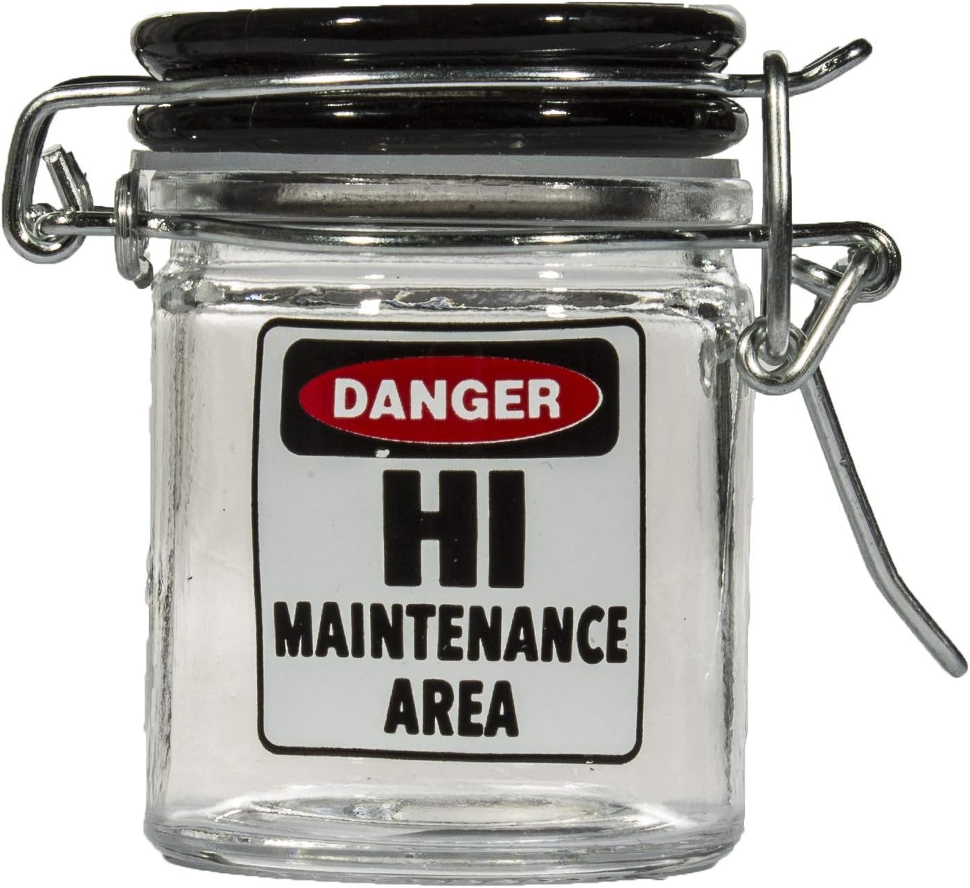 Airtight Glass Herb Mini Storage Jar with Clamping Lid in Choice of Design (Hi Maintenance Area, Small)