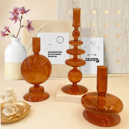 Candlestick Holders, Glass Candle Holders for Table Centerpiece, Taper Candle Stand Modern Style Black Candle Holder for Wedding Decor and Dinner Party (Color : Black)