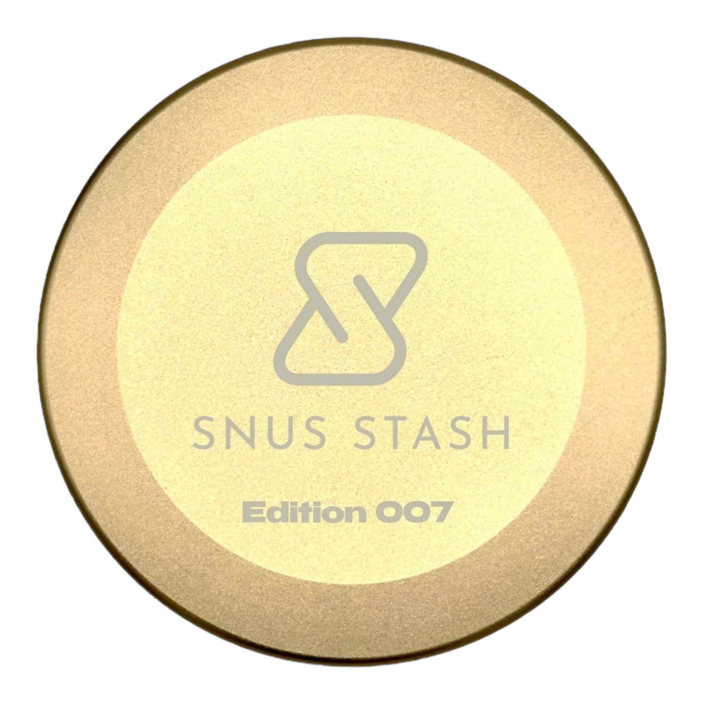 Edition 007: MAZA Metal Snus Can, Metal Container for Zyn, ON, Velo, or Lucy Pouches, Custom Snus Container, Tobacco Can, Dip Can, Gift, Nicotine Pouch Tin, Gift for Him (Champagne Gold)