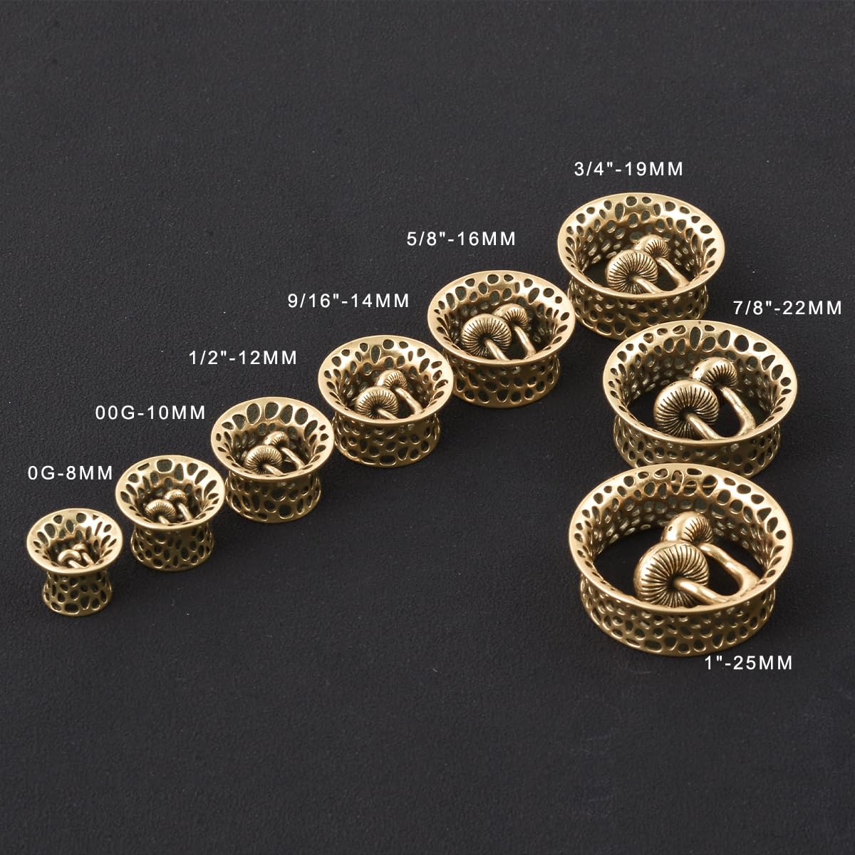 1 Pair Ear Gauge Flesh Tunnels Punk Retro Octopus Hollow Mushroom Double Flared Plug Expander Stretcher Women Body Piercing Jewelry