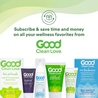 Good Clean Love Almost Naked Organic Water-Based Lube, Personal Lubricant with Aloe Vera, Safe for Adult Toys & Condoms, pH-Balanced, Intimate Wellness Gel for Men & Women, 4 Oz (Packaging May Vary)