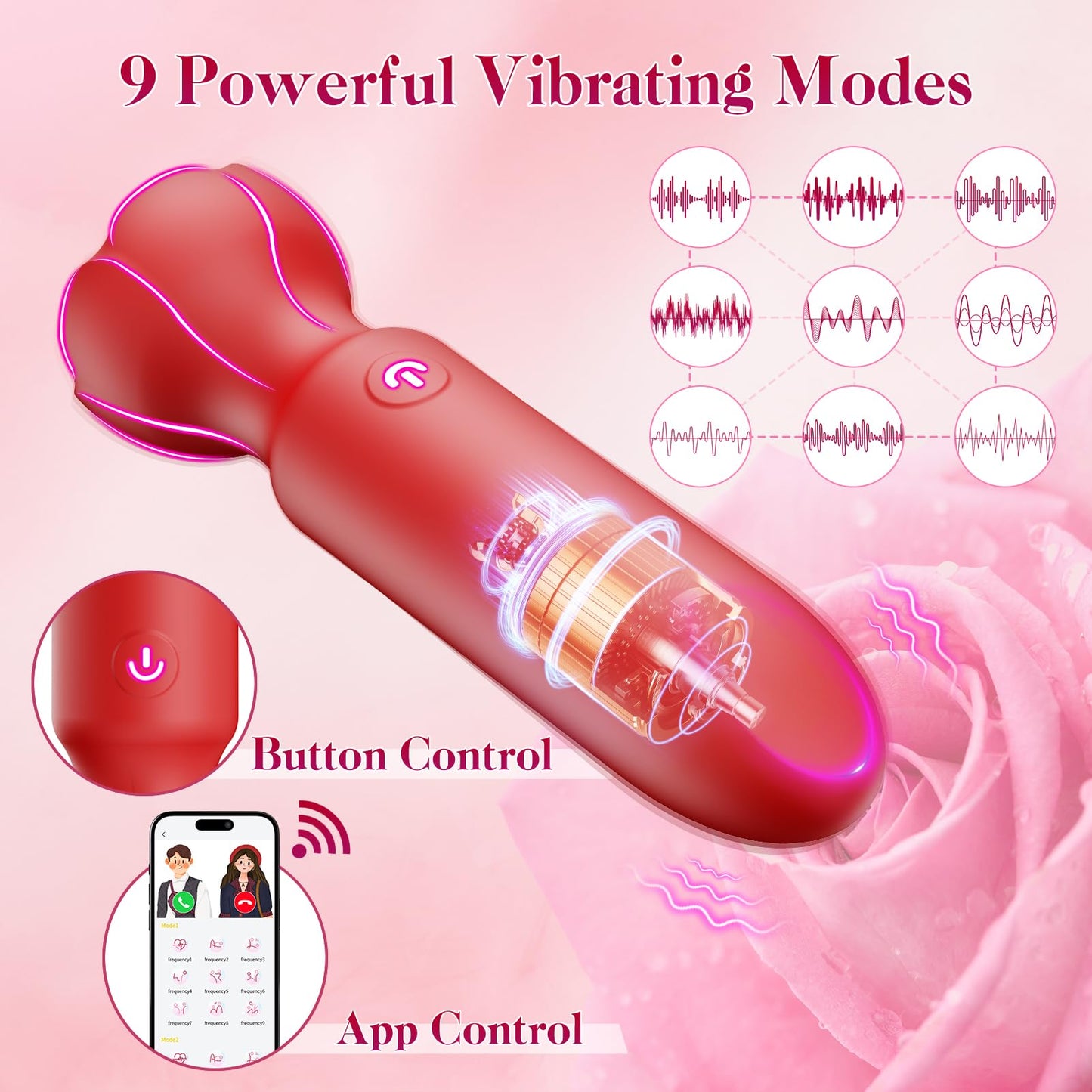 Mini Bullet Vibrator Adult Toys - Vibrators App Controlled Female Sex Toys with 9 Vibration Modes, Lipstick G Spot Dildo Clitoral Vibrator, Long Distance Discreet Vibrator for Women & Couples (Black)