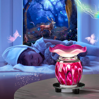 HUNANBANG 3 in 1 Electric Oil Diffuser Warmer Scented Wax Warmer Candle Wax Melt Warmer Wax Melter Fragrance Wax Burner(LW-Purple2)