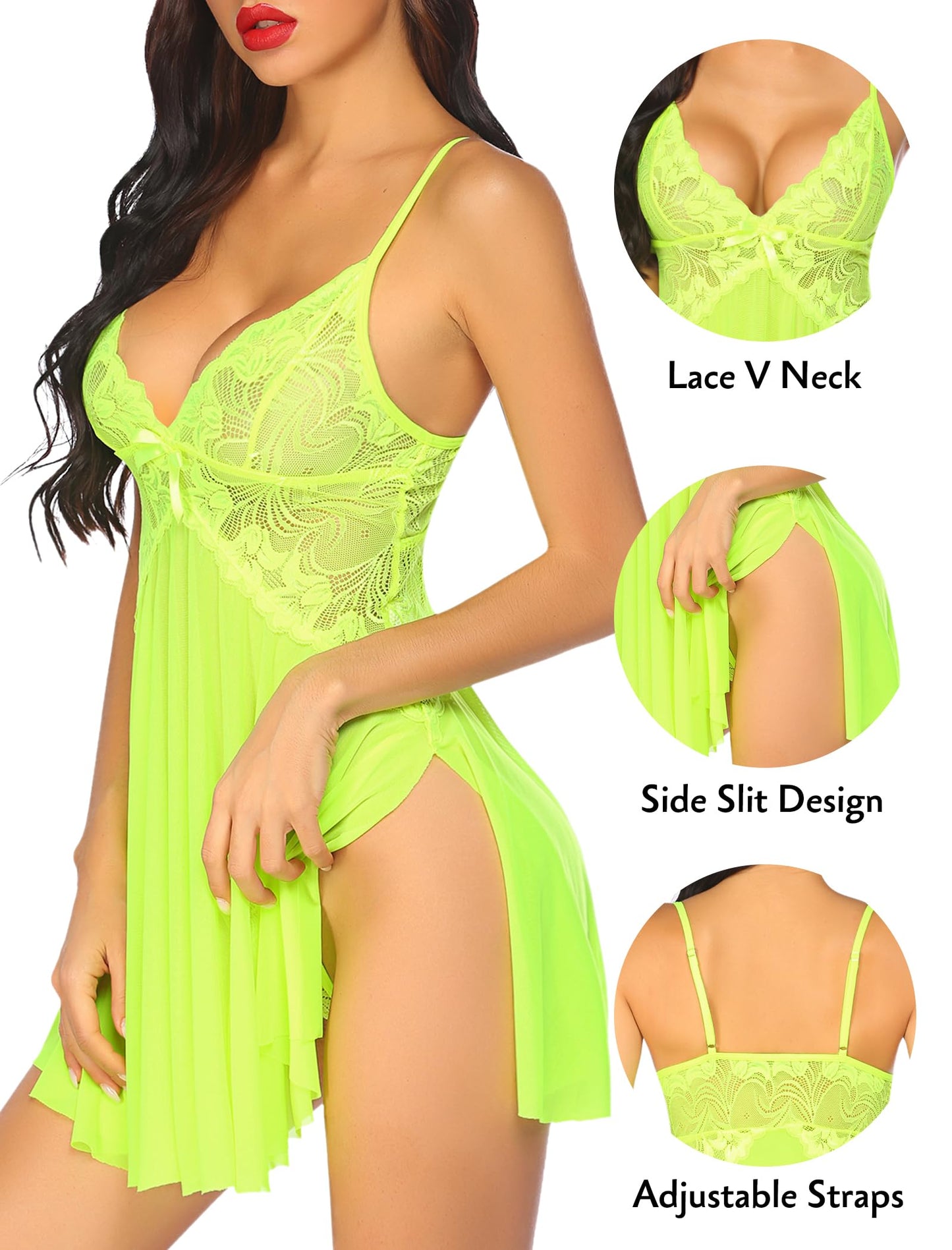 Avidlove Women Lace Lingerie Babydoll Sexy Chemise Exotic Nightgowns Bridal Nightdress