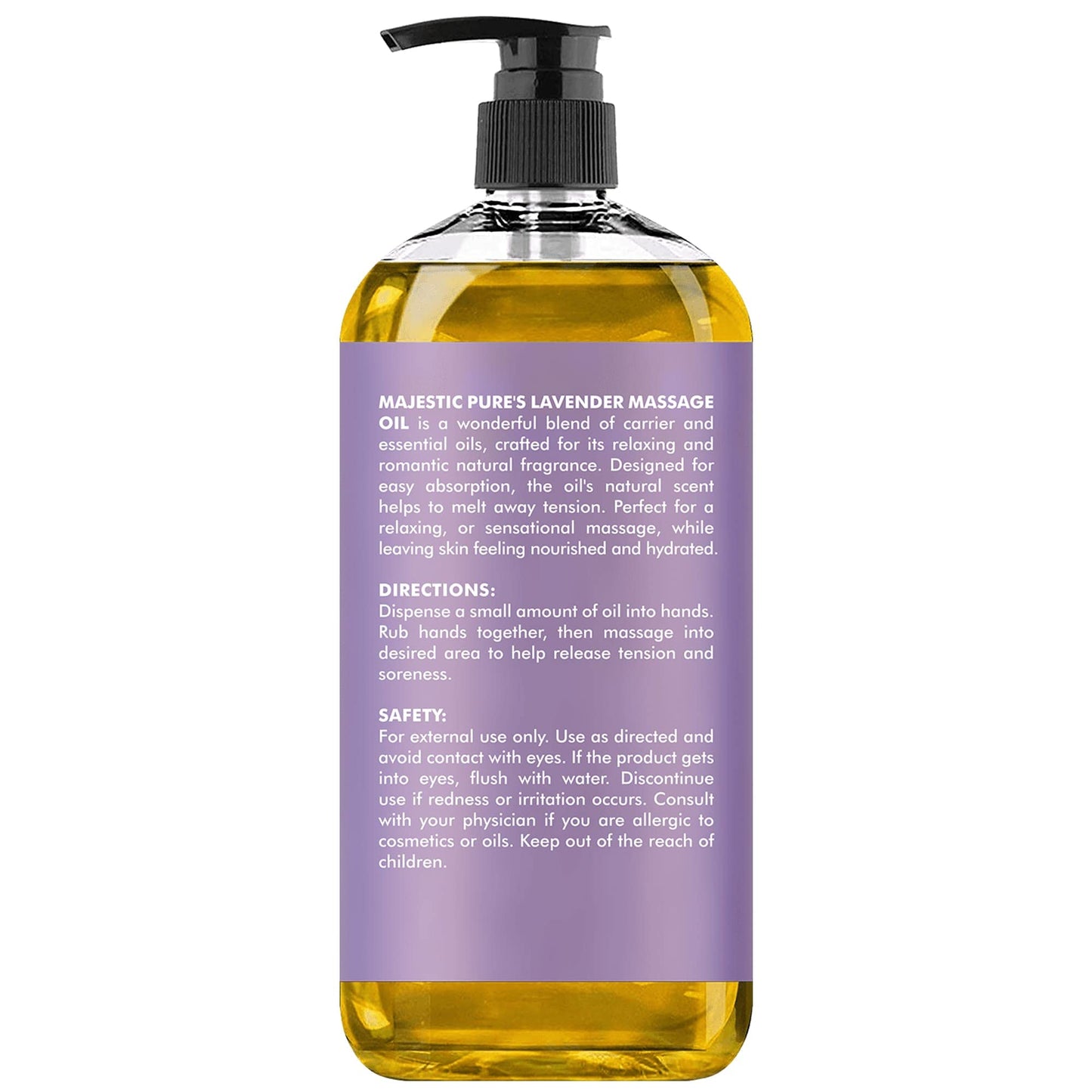 MAJESTIC PURE Arnica Sore Muscle Massage Oil for Massage Therapy - Natural Oil with Lavender and Chamomile Essential Oils - Multipurpose Instant Absorption Full Body Massage Oil - 8 fl. oz.