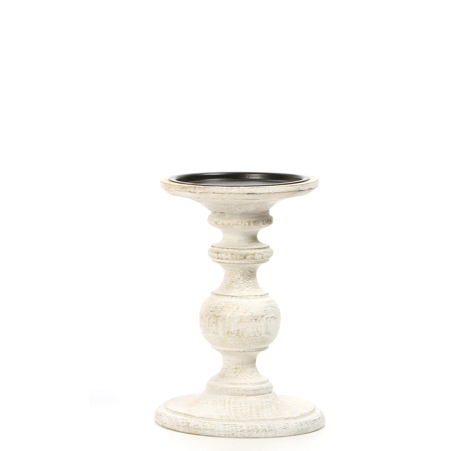 Hosley White Wooden Pillar Candle Holder Country Style 7 Inch High Ideal Gift for Wedding Party Special Occasion or as a Candle Holder W1