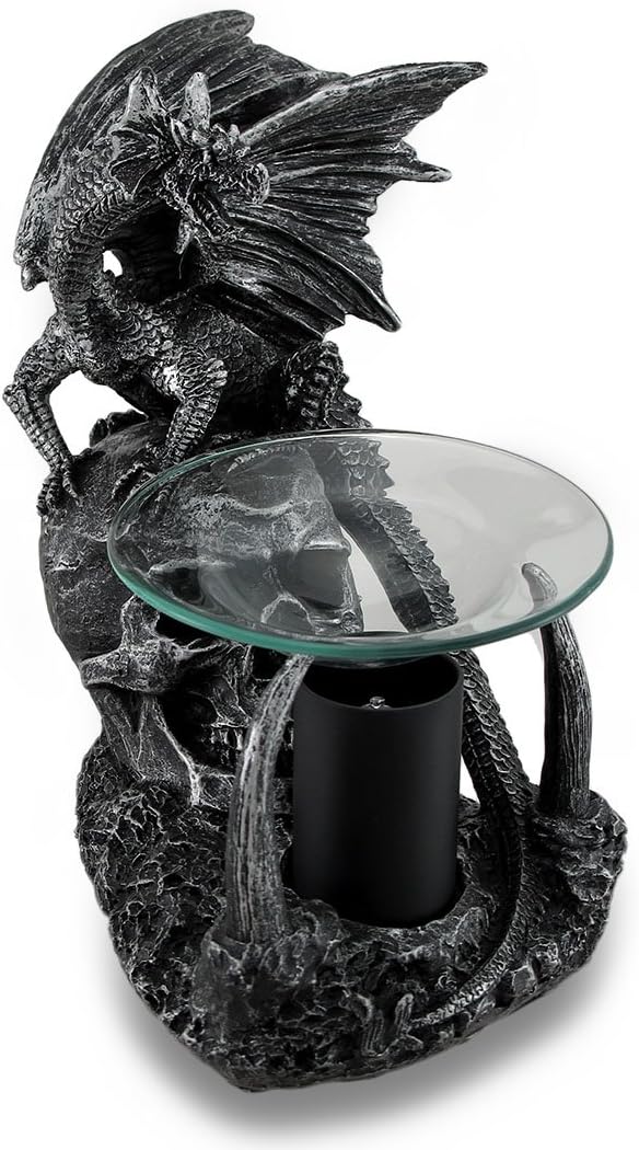 Obsidian Magma Gothic Dragon Lighted Electric Oil and Wax Warmer