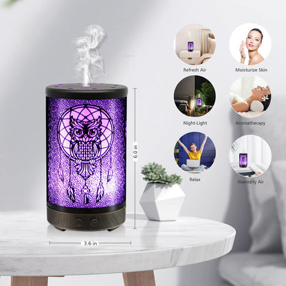 Skull Essential Oil Diffuser, Daroma 100ml Metal Aromatherapy Ultrasonic Cool Mist Humidifier Air Scent Home Office Gift, 7 Colors Changed LED Mood Light, Waterless Auto-Off
