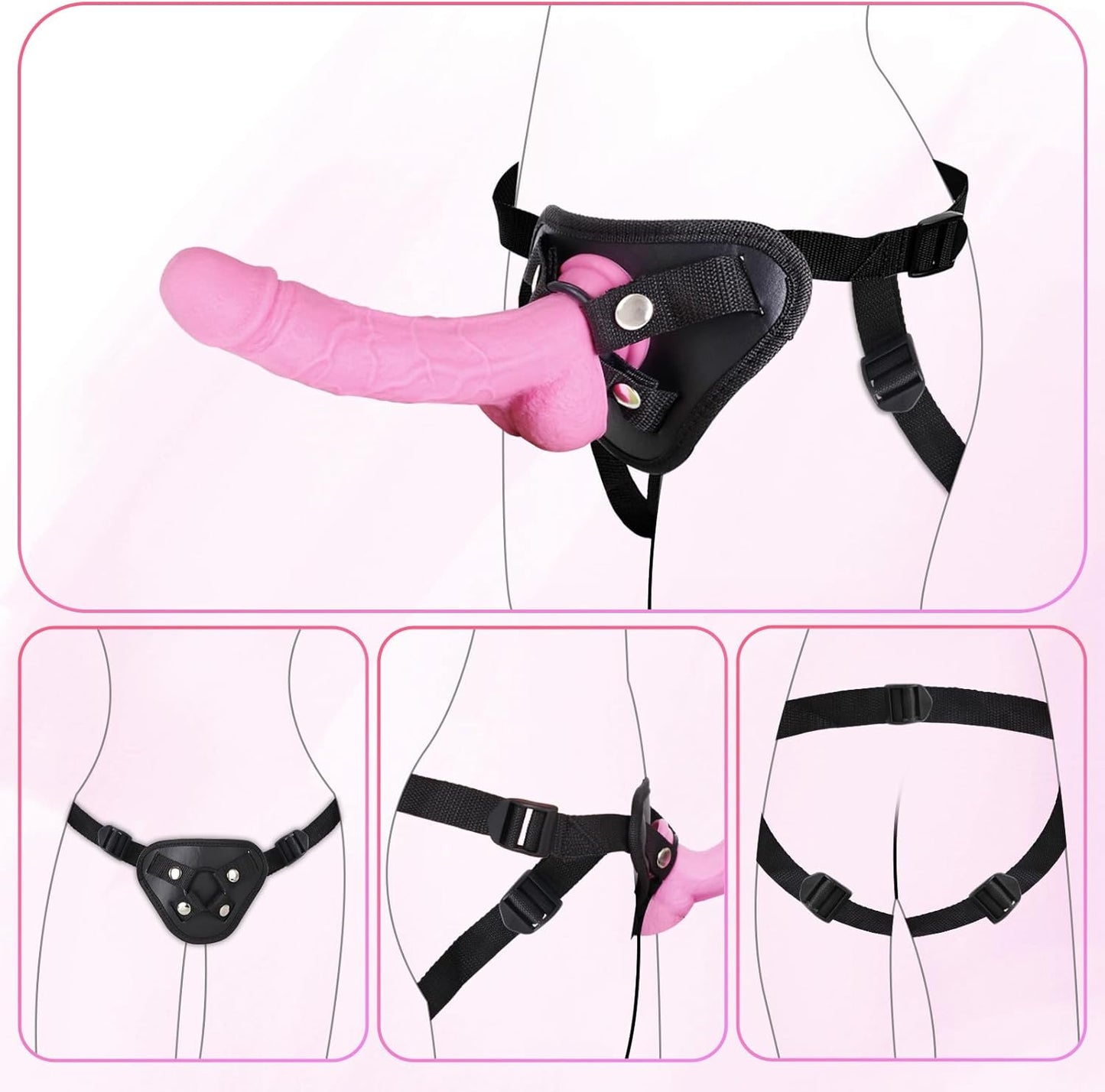 Sex Toys Strap on Dildo Wearable Sex Toys for Lesbian and Couple, Anal G spot Stimulator Adult Sex Toy, Adjustable Size Sex Toy for Women