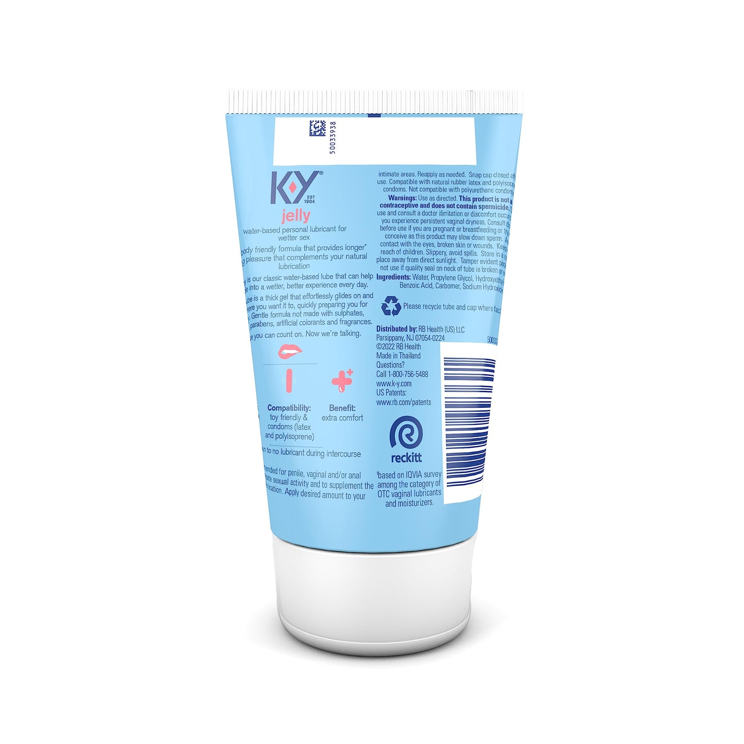 K-Y Jelly Water Based Lube For Sex, Anal Lube, Non-Greasy Water Based Personal Lubricant, pH Friendly Sex Lube Can Be Used With Sex Toys For Women & Male Sex Toys, Condom Friendly Personal Lube, 4 OZ