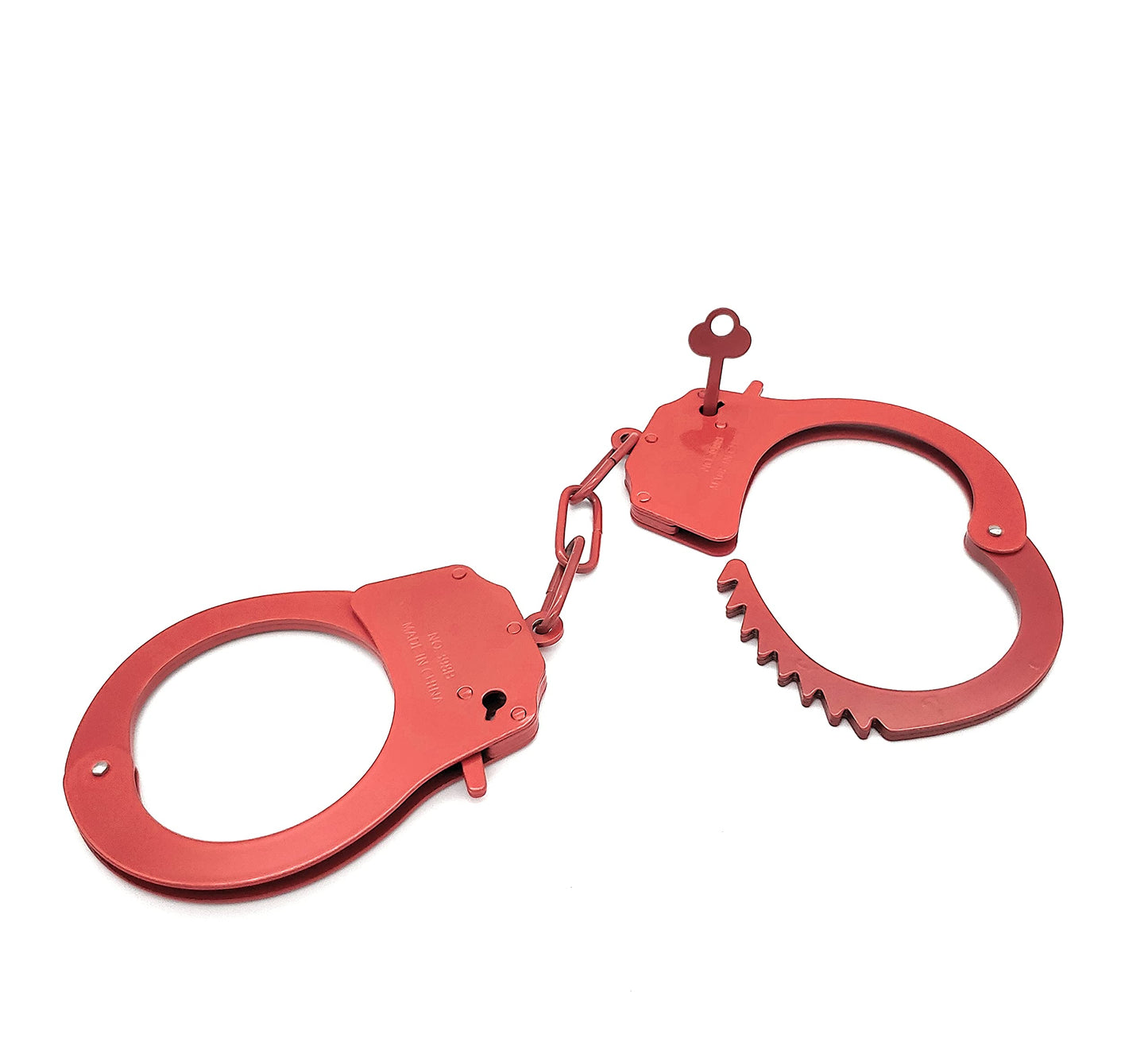 Toy Handcuffs Toy Metal Handcuffs with Keys Police Costume Prop Accessories Party Supplies (Red)