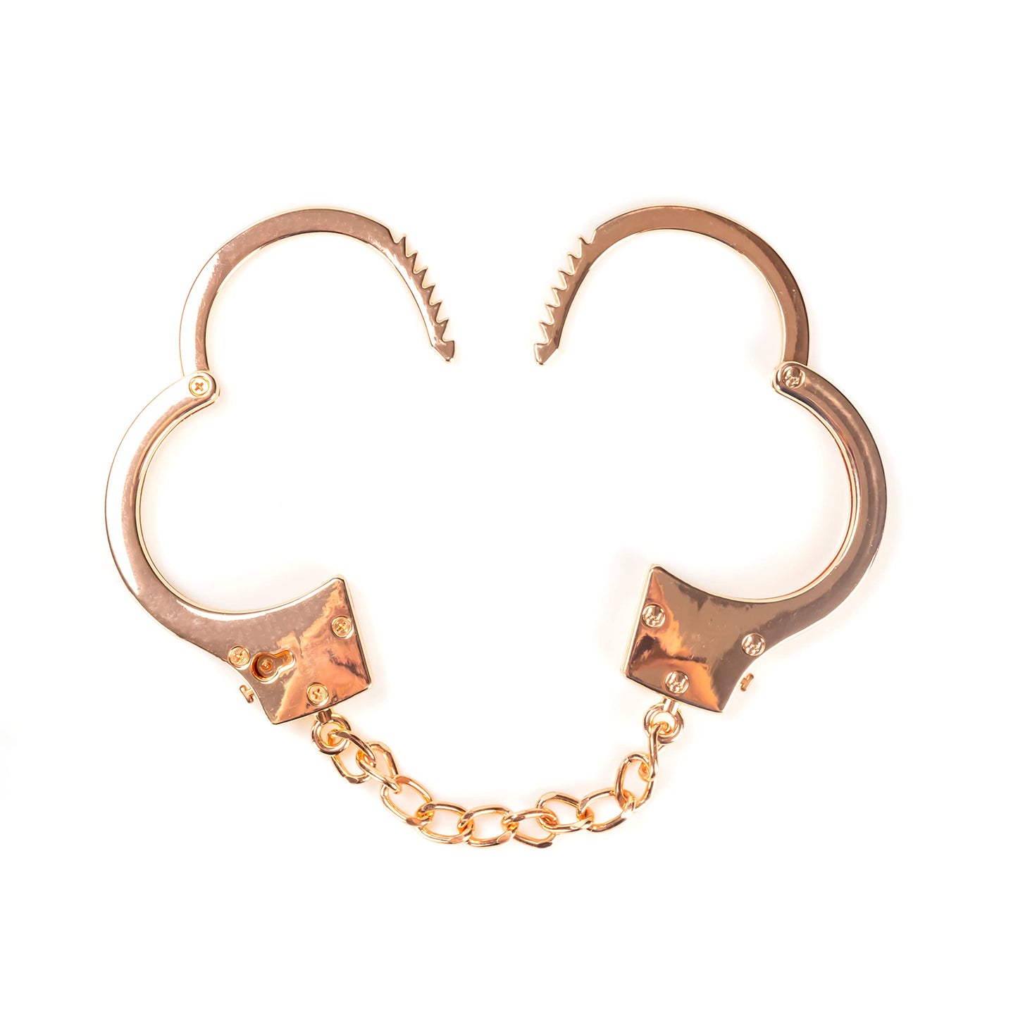 HISET Metal Handcuffs with Two Skull Keys - Prop Toy Handcuffs (Rose Gold)