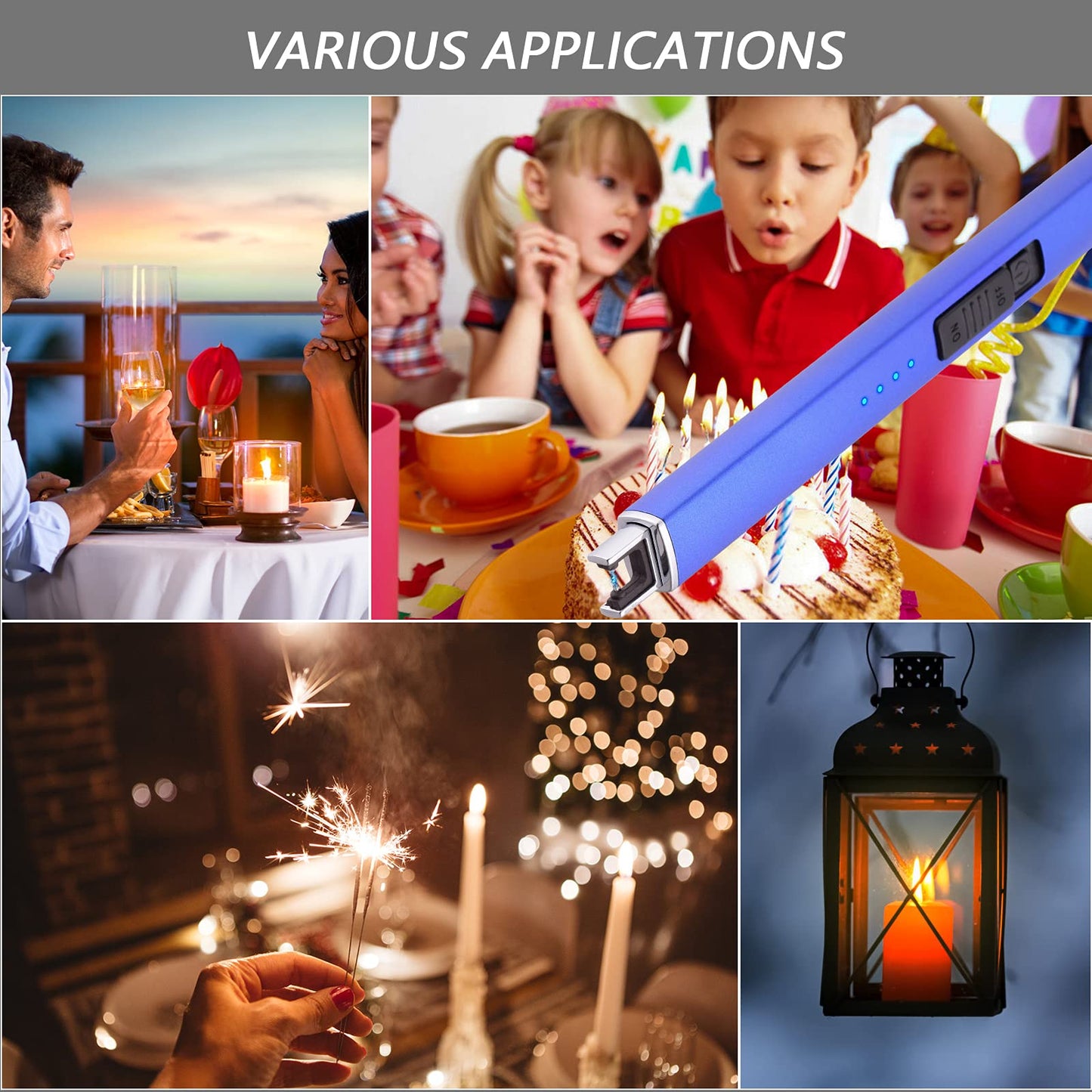 MEIRUBY Lighter Electric Candle Lighter Long Electronic Rechargeable USB Lighter Arc Windproof Flameless Lighters for Candle Camping BBQ Birthday Women's Day Gifts for Women Mom Wife Men, Rose Gold