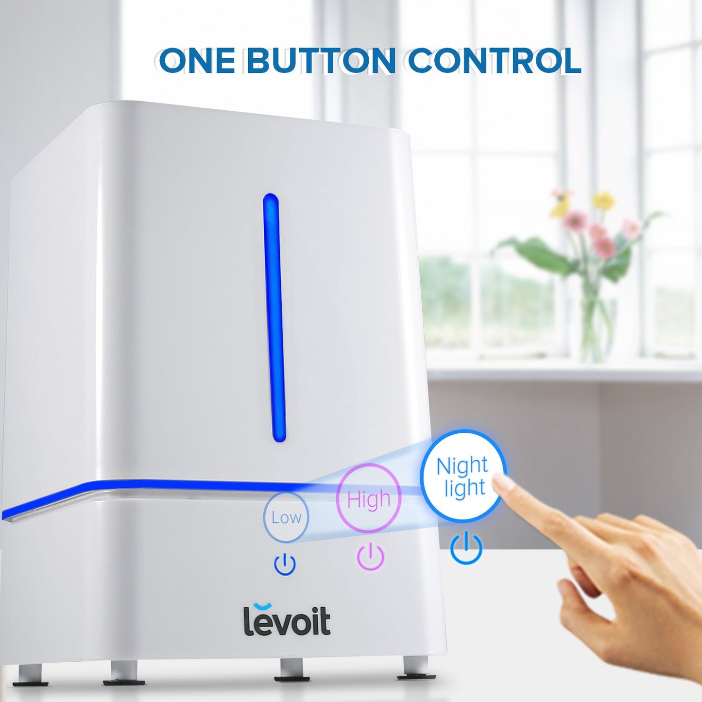 LEVOIT Humidifiers for Bedroom, Quiet (3L Water Tank) Cool Mist Top Fill Essential Oil Diffuser with 25Watt for Home Large Room, 360° Nozzle, Rapid Ultrasonic Humidification for Baby Nursery and Plant