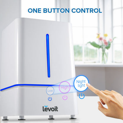 LEVOIT Humidifiers for Bedroom, Quiet (3L Water Tank) Cool Mist Top Fill Essential Oil Diffuser with 25Watt for Home Large Room, 360° Nozzle, Rapid Ultrasonic Humidification for Baby Nursery and Plant