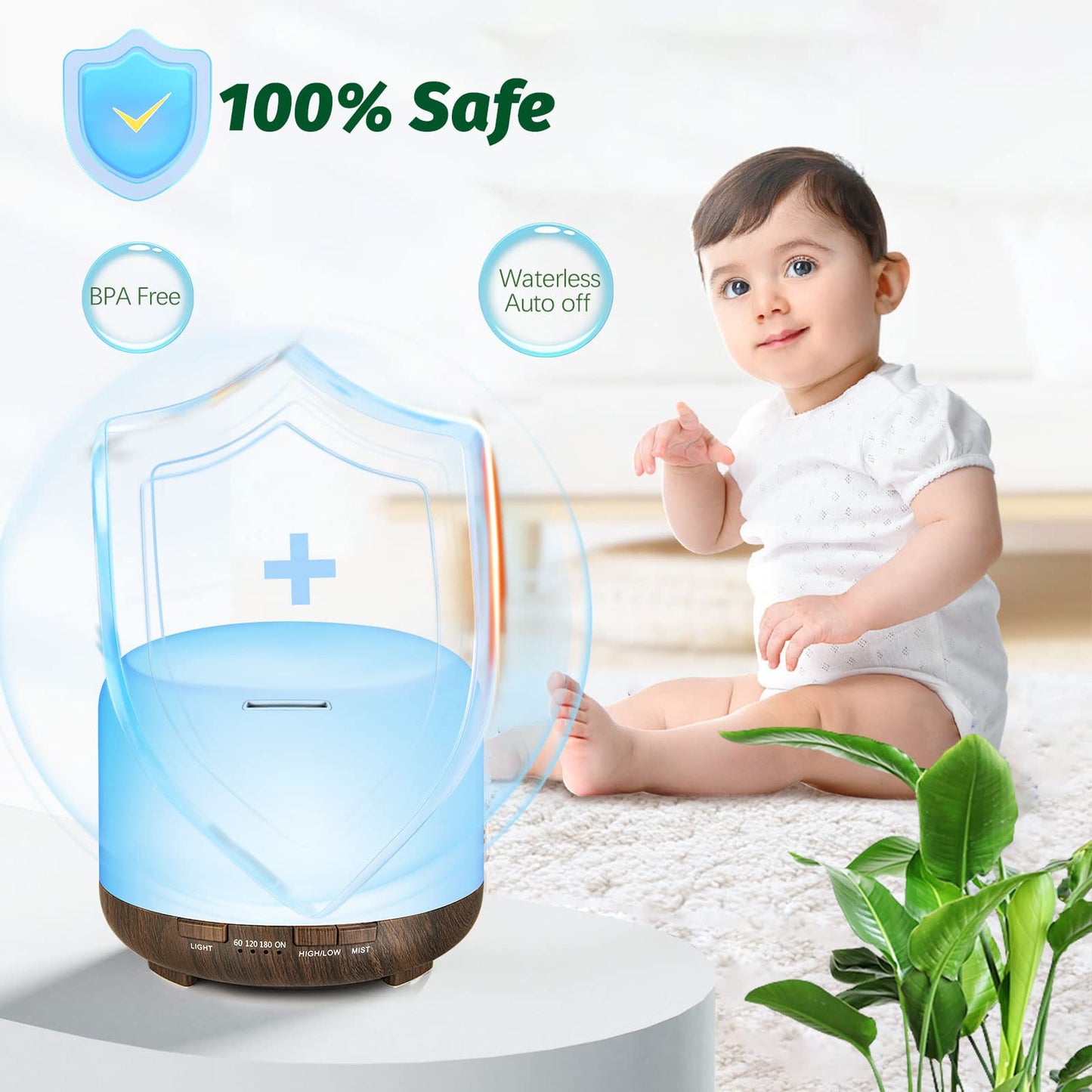 Essential Oil Diffuser, YIKUBEE Oil Diffuser, 500ml Humidifier, Diffusers for Home, Aromatherapy Diffuser with Remote Control, Diffusers for Essential Oils Large Room