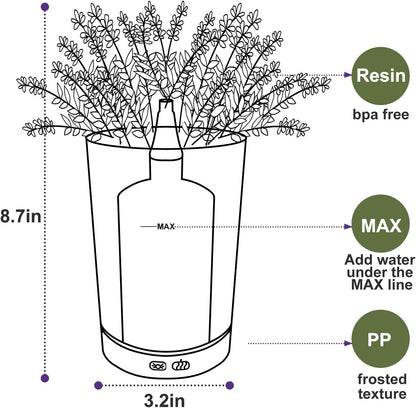 Essential Oil Diffuser, Lavender Plant Potted Aromatherapy Diffuser, 150ml Cold Mist humidifier, Super Quiet and Waterless auto Shut Off, ultrasonic Oil Diffuser for Home Office