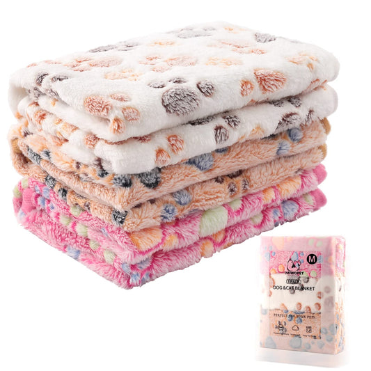 3 Pack Cat and Dog Blanket Soft & Warm Fleece Flannel Pet Blanket, Great Pet Throw for Puppy, Small Dog, Medium Dog & Large Dog (Medium)