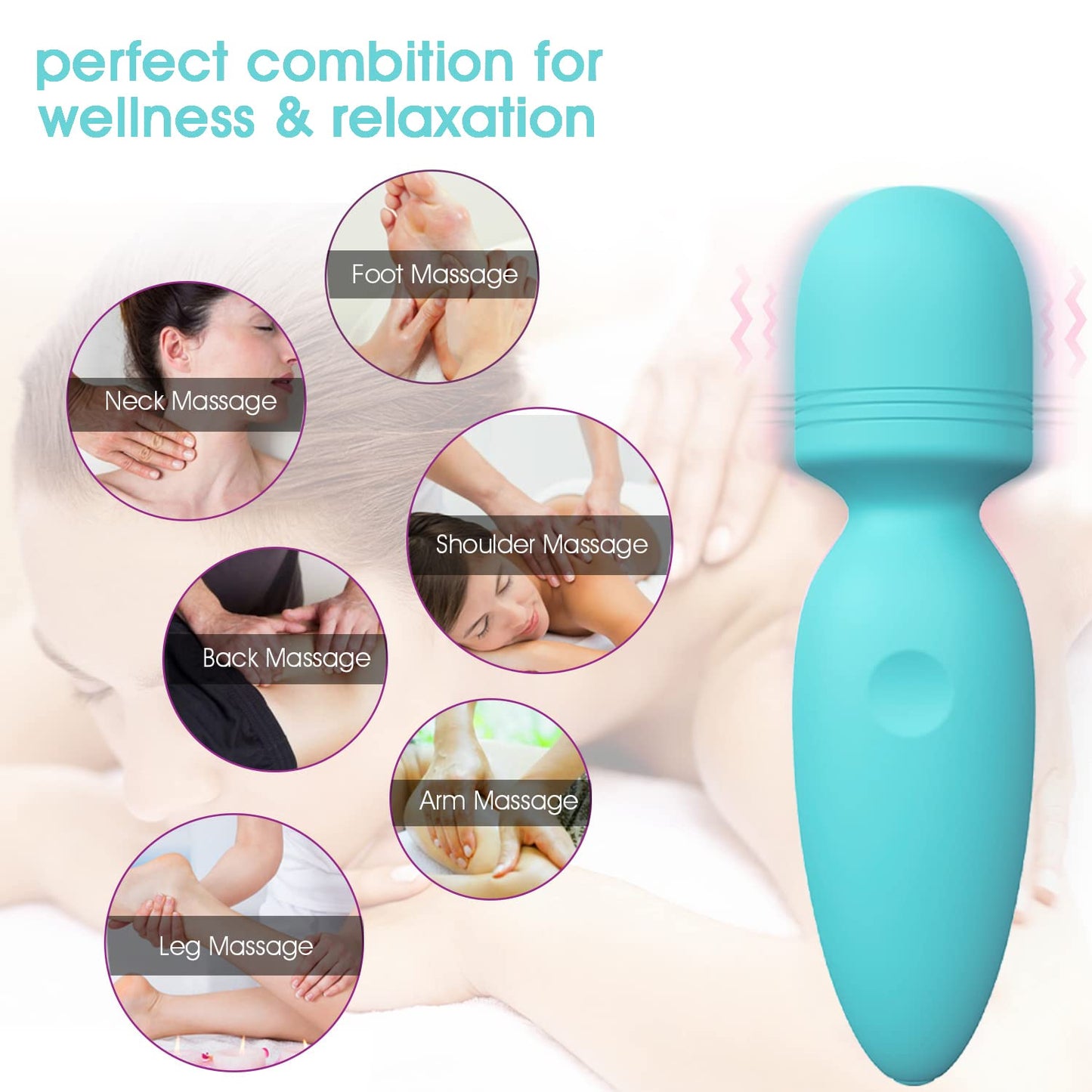 Mini Massager,Small Cordless Handheld Massager with 10 Quiet Vibration Modes, Personal Handheld Rechargeable Massager for Neck Shoulder Back Body [4.35 * 1.18 inches]