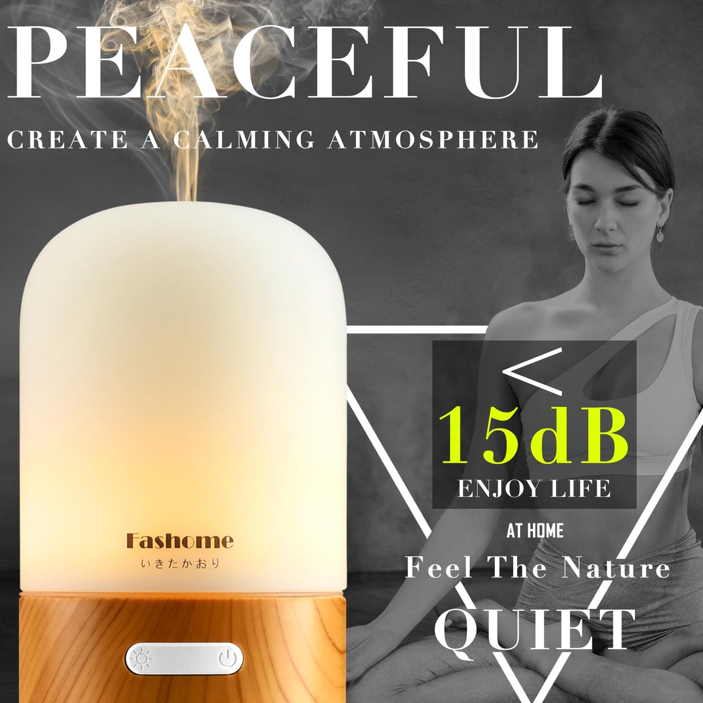 Handmade Glass Essential Oils Diffuser, Quiet 6-in-1 High-End Humidifier, Home Aromatherapy Fragrant Aroma Diffuser with Multiple LED Light Modes Timer and Auto-Off Safety Switch, Gift Choice