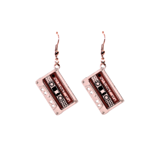 80's Mini Cassette Tape Charm Earrings