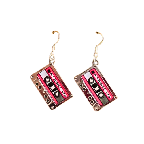 80's Mini Cassette Tape Charm Earrings