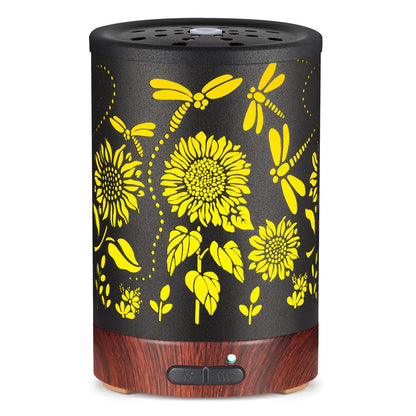 Metal Essential Oils Diffuser 150ML Aromatherapy Diffuser Cool Mist Humidifier with 7 Colors Lights Waterless Auto Off Air Diffusers as Gifts for Moms Women Girls (Bigfoot)