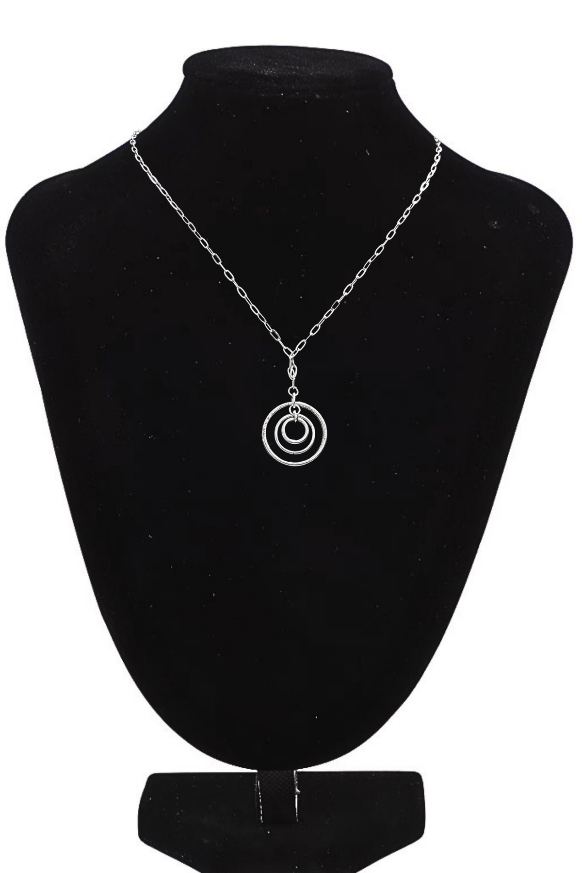 Surgical Steel Multi Ring Pendant Necklace