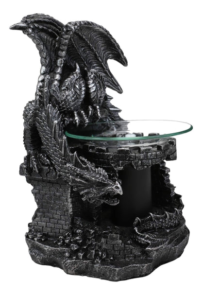 Ebros Smaug Castle Guardian Dragon Electric Oil Diffuser Burner Tart Warmer Aroma Scent Statue 9.5" Tall Figurine Dungeons and Dragons Decorative Decor for Aromatherapy Accessory Halloween Prop