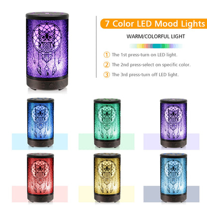 Skull Essential Oil Diffuser, Daroma 100ml Metal Aromatherapy Ultrasonic Cool Mist Humidifier Air Scent Home Office Gift, 7 Colors Changed LED Mood Light, Waterless Auto-Off