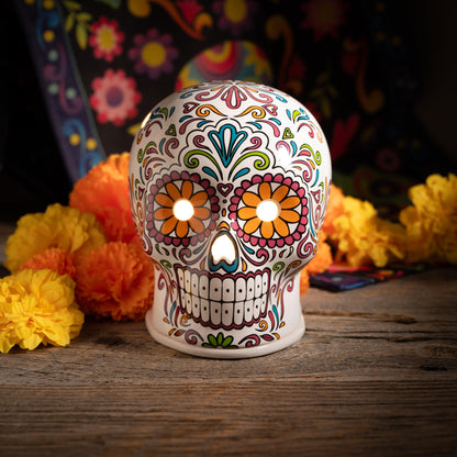 Scentsationals Day of The Dead Collection - Scented Wax Cube Warmer - Wax Fragrance Melter - Skull Wickless Electronic Home Air Freshener Gift (Dia de Los Muertos)