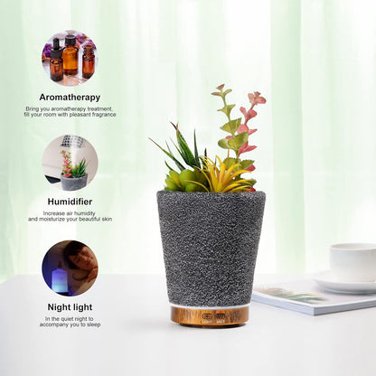 Essential Oil Diffuser, Lavender Plant Potted Aromatherapy Diffuser, 150ml Cold Mist humidifier, Super Quiet and Waterless auto Shut Off, ultrasonic Oil Diffuser for Home Office
