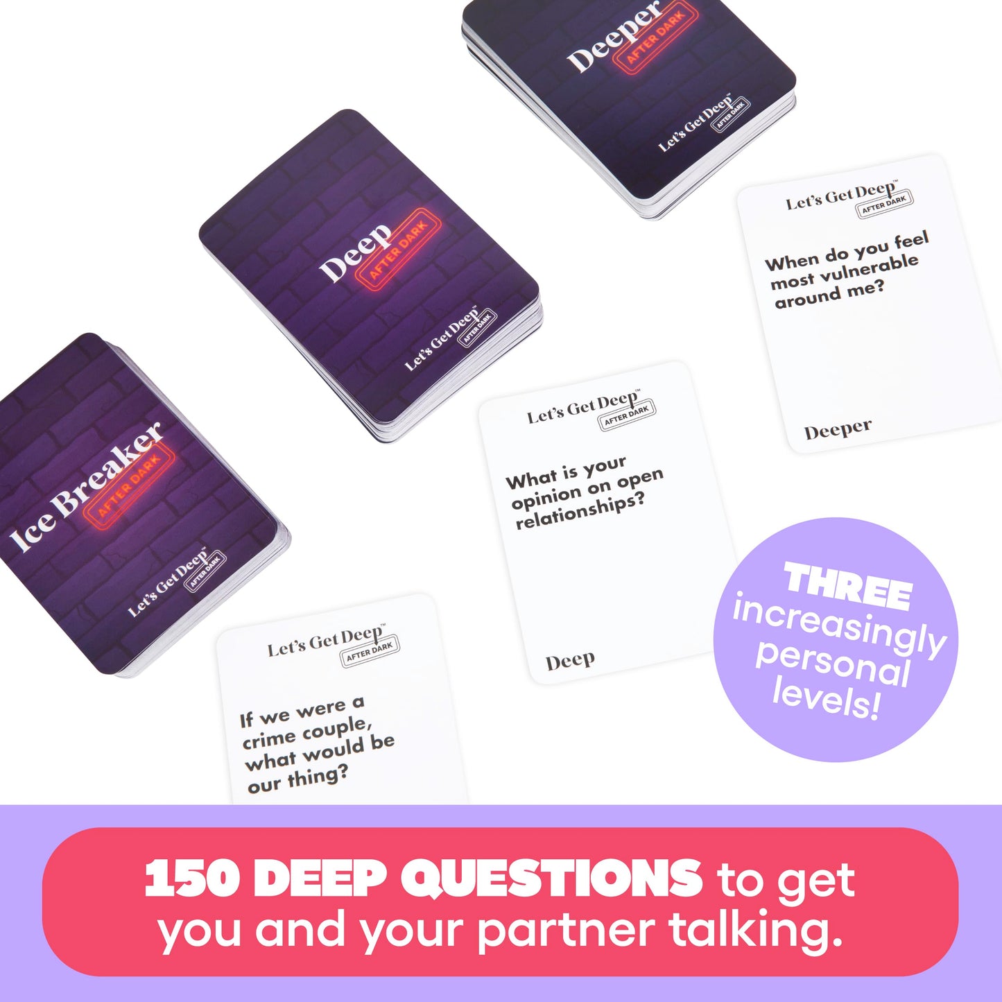 Let's Get Deep by Relatable, A Question Card Game for Couples, Great for Date Night Ideas, Couples Gifts, Wedding Gifts, and Long Distance Relationship Gifts, Includes 300 Cards to Build Up Intimacy