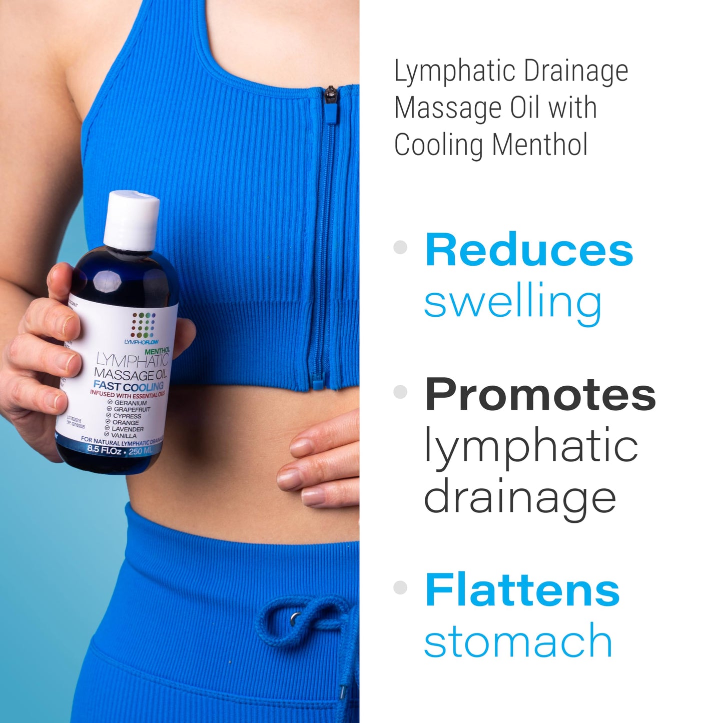 Lymphatic Drainage Massage Oil with Arnica Oil & Coconut for Post Surgery Recovery & Lymphatic Drainage Massager, Liposuction, 360 Lipo, BBL, After Tummy Tuck Surgery Items, Fibrosis Treatment, 8.5 Oz