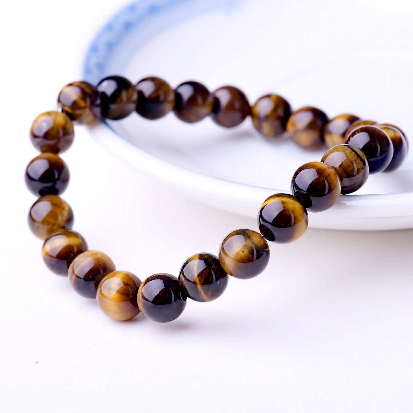 Natural 8mm Gorgeous Semi-Precious Gemstones Healing Crystal Stretch Beaded Bracelet Unisex