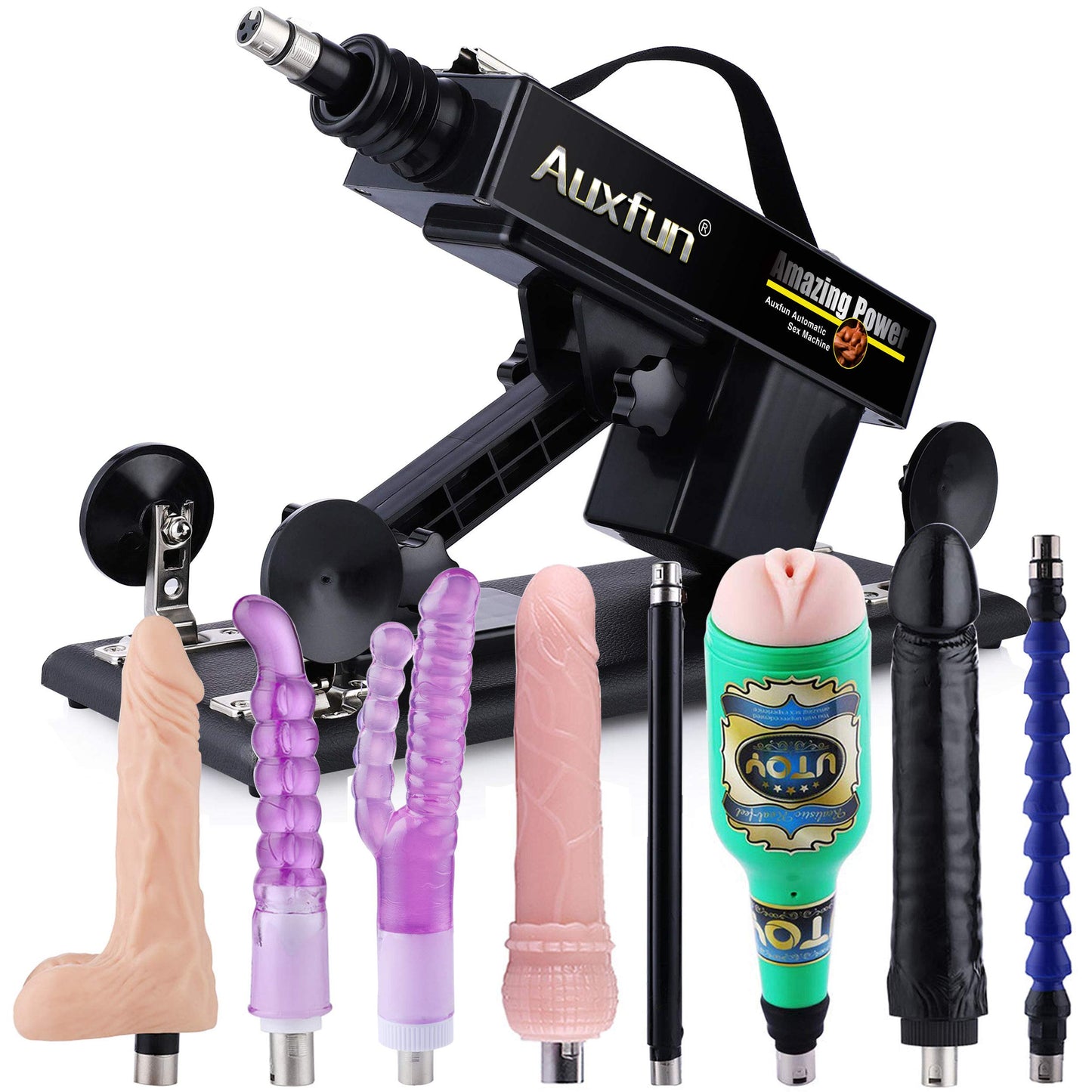 AUXFUN Sex Machine Guns, Automatic Machine Adult Sex Toys Adjustable 3 XLR Connector Love Machine with 8 Attachments for Men Women and Couples