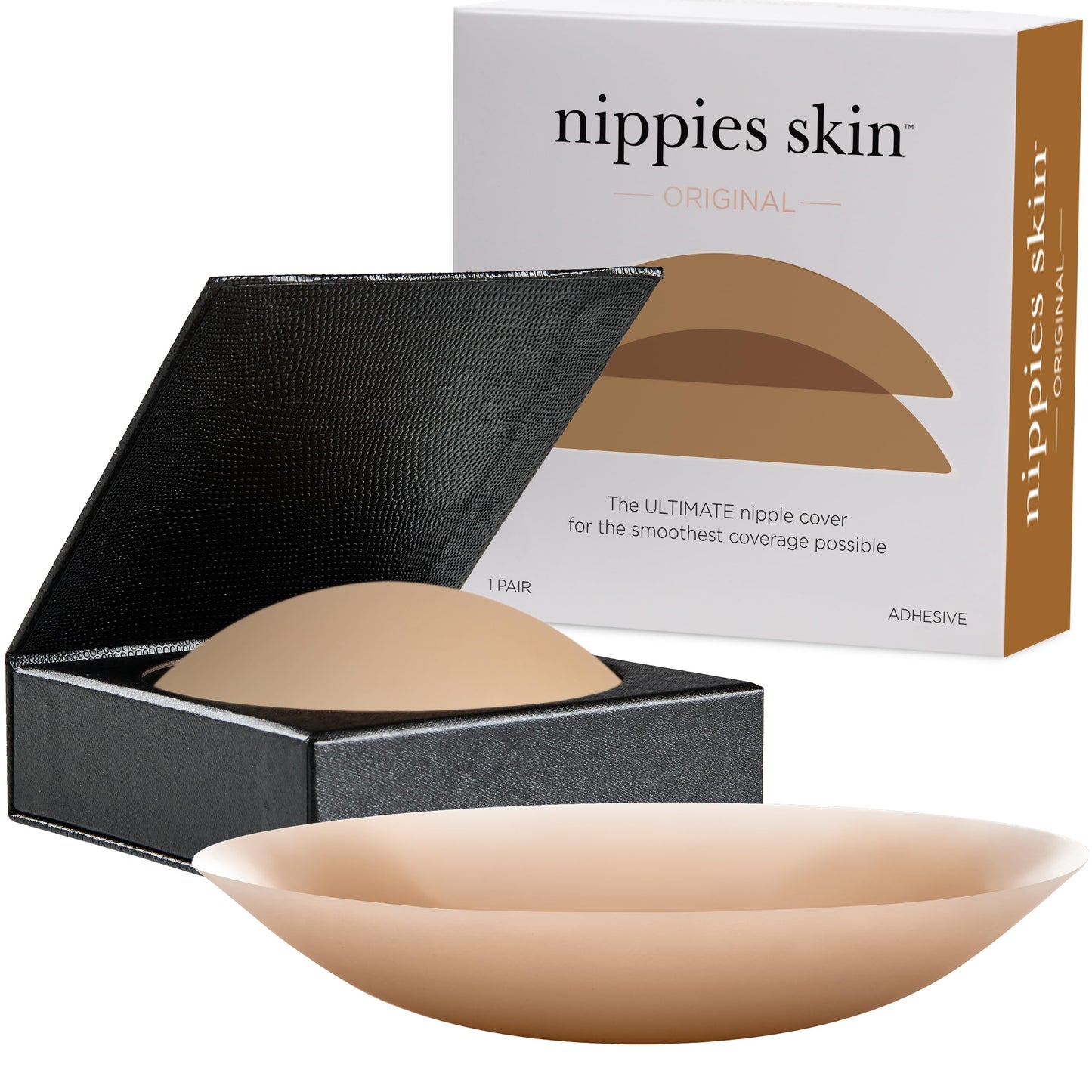 Nippies Nipple Cover - Sticky Adhesive Silicone Nipple Pasties - Reusable Pasty Nipple Covers for Women with Travel Box