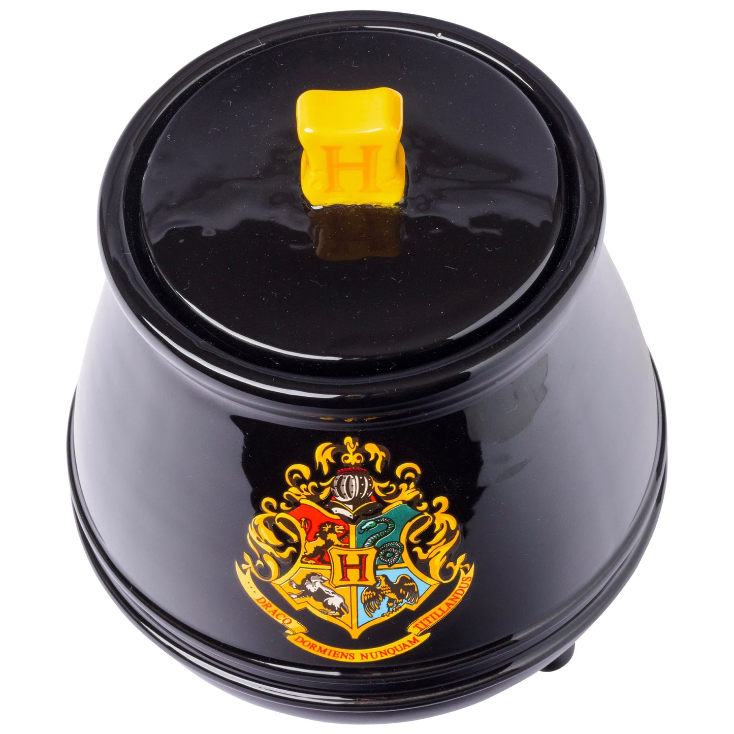 Silver Buffalo Harry Potter Hogwarts House Crest Cauldron Sculpted 3D Hand Painted Ceramic Snack Cookie Jar (Small)