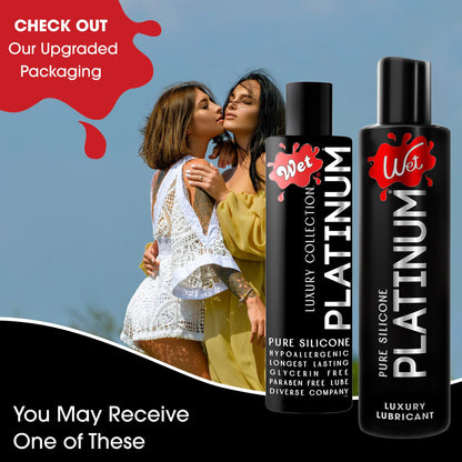 Wet Platinum Silicone-Based Lube for Men, Women & Couples, 4.2 Fl Oz - Ultra Long-Lasting & Water-Resistant Premium Personal Lubricant - Safe to Use with Latex Condoms - Non-Sticky & Hypoallergenic
