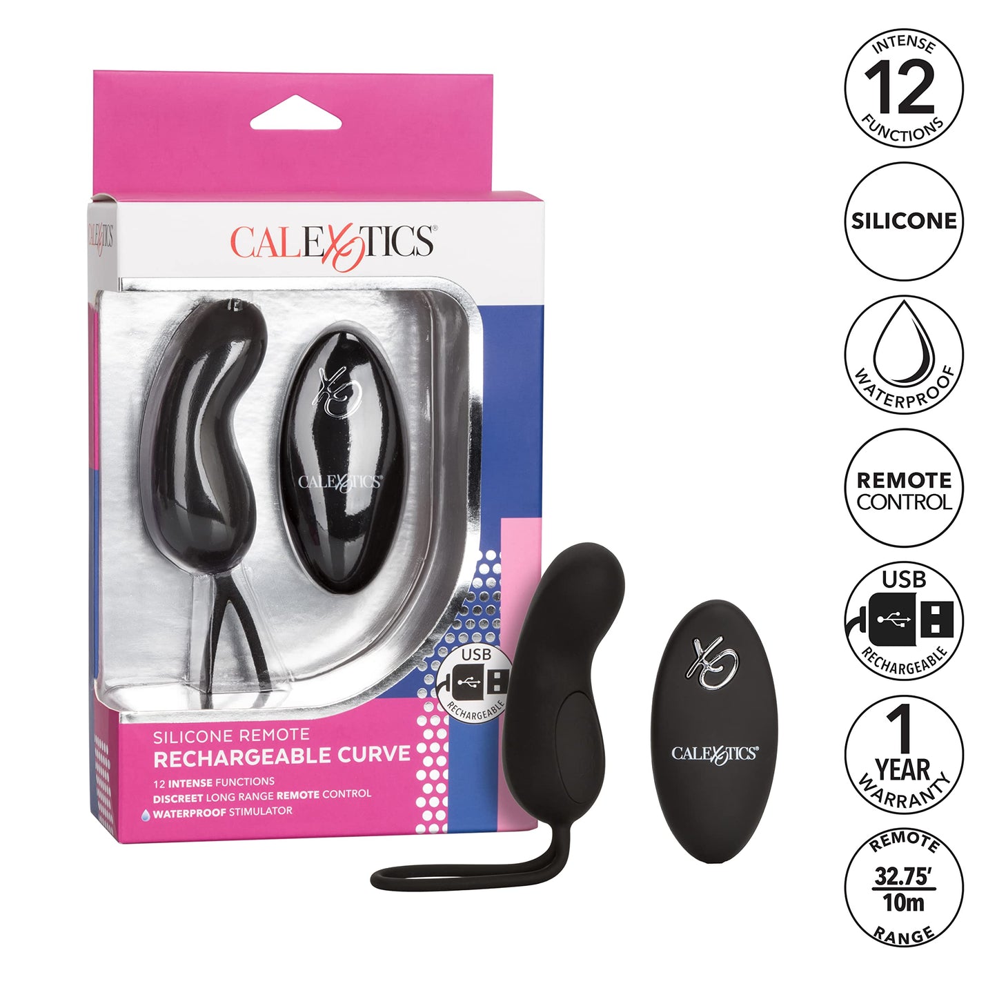 CalExotics Silicone Remote Panty Pleaser Vibrator – Waterproof Adult Sex Toys for Couples – 12 Vibe Function Massager, Black, 1 Count