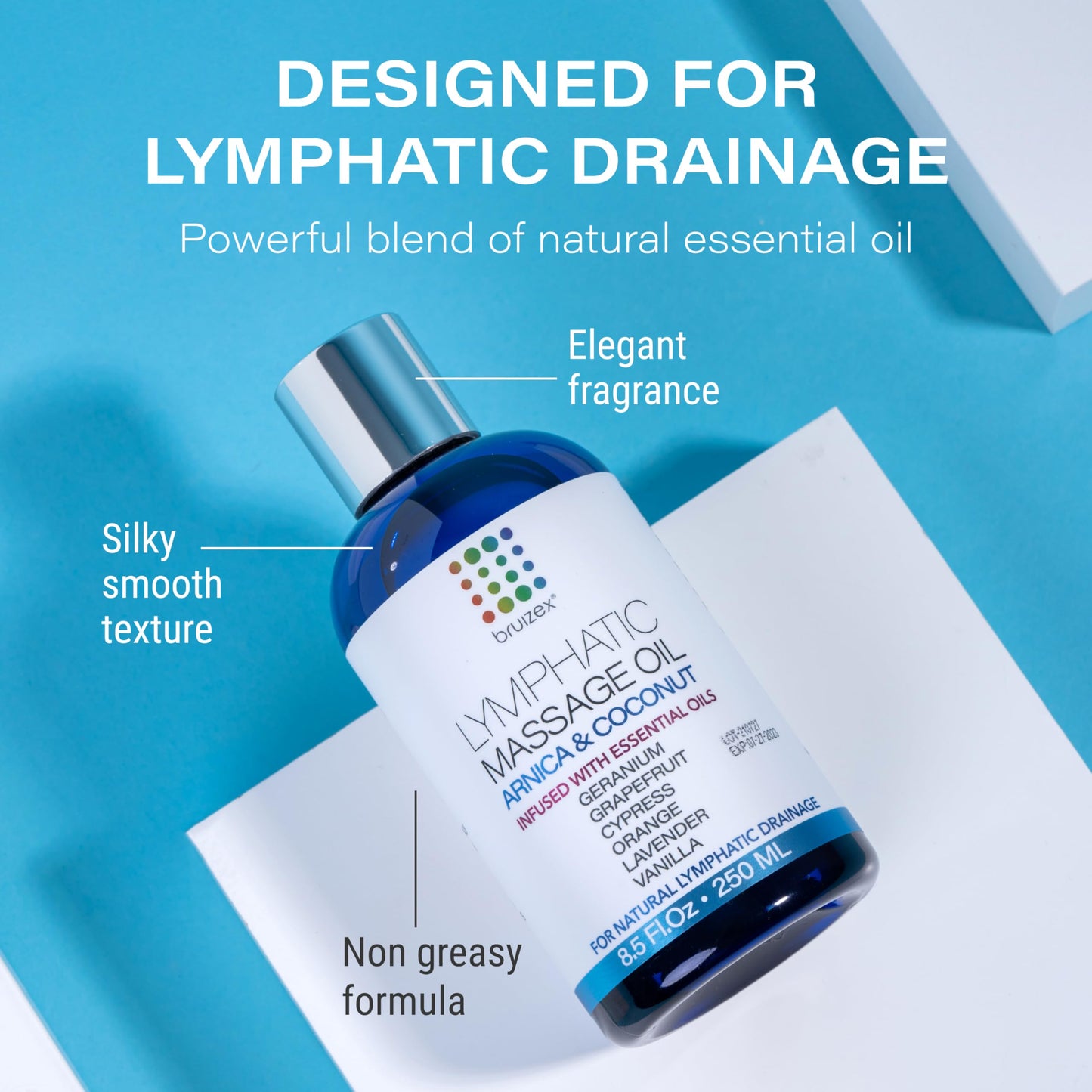 Lymphatic Drainage Massage Oil with Arnica Oil & Coconut for Post Surgery Recovery & Lymphatic Drainage Massager, Liposuction, 360 Lipo, BBL, After Tummy Tuck Surgery Items, Fibrosis Treatment, 8.5 Oz