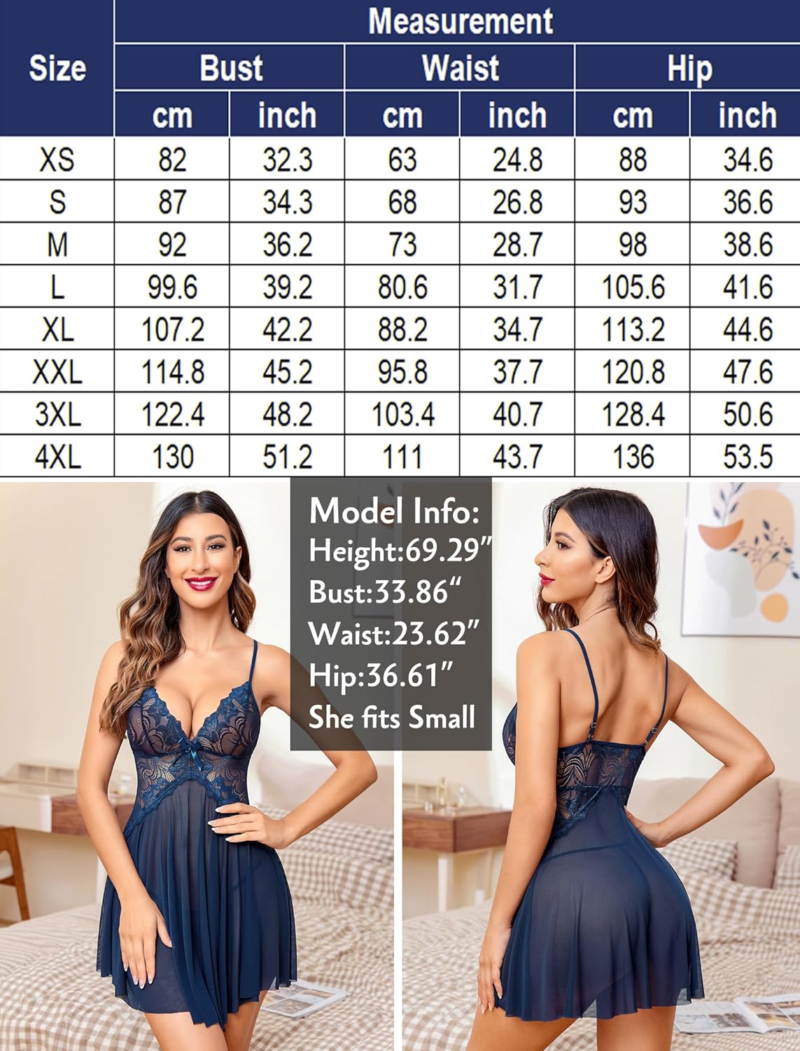 Avidlove Women Lace Lingerie Babydoll Sexy Chemise Exotic Nightgowns Bridal Nightdress