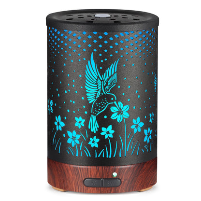 Metal Essential Oils Diffuser 150ML Aromatherapy Diffuser Cool Mist Humidifier with 7 Colors Lights Waterless Auto Off Air Diffusers as Gifts for Moms Women Girls (Bigfoot)