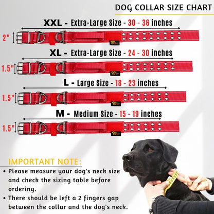 ADITYNA - Heavy Duty Dog Collar with Handle - Thick Dog Collar for Large Dogs - Wide, Reflective, Tactical, Soft Neoprene Padded - Perfect Dog Collar for Training and Walking